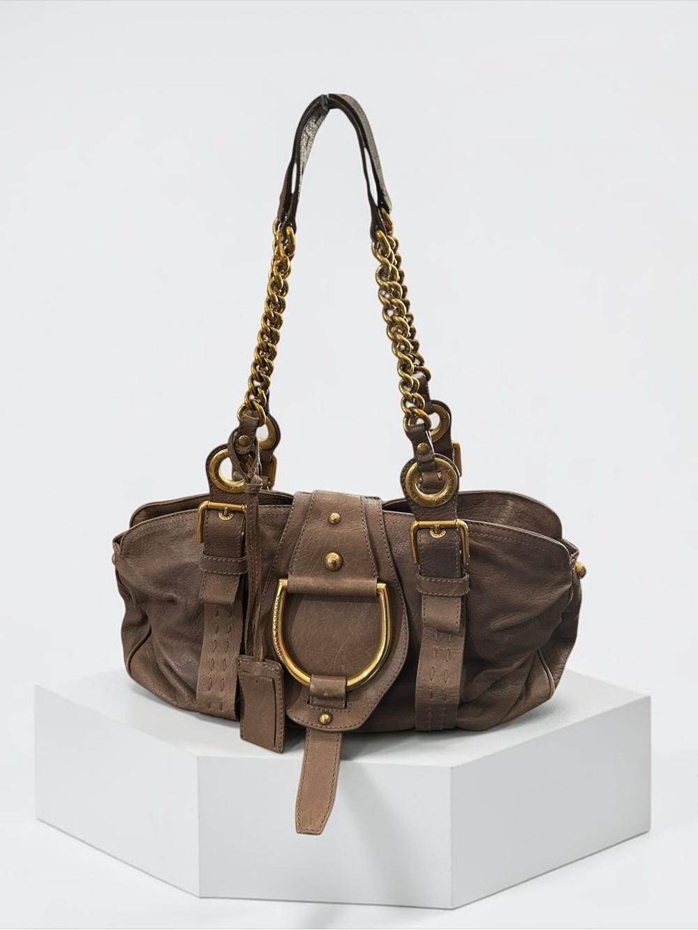 👀 Authentic Vintage Rare DOLCE & GABBANA D-Ring Leather Satchel Brown 2000s EUC